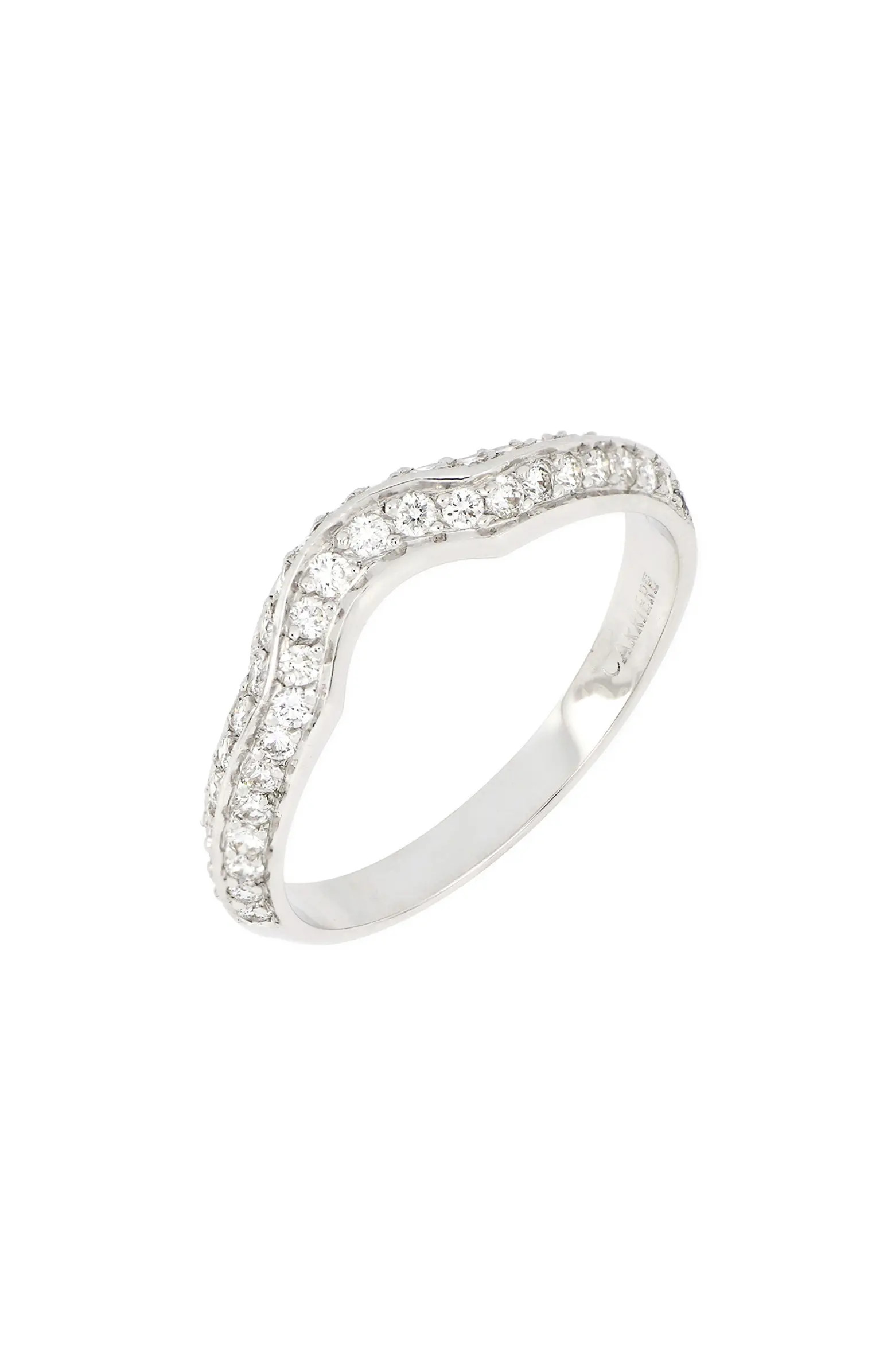 Bony Levy Beveled Curved Pavé Diamond Band | Nordstrom | Nordstrom