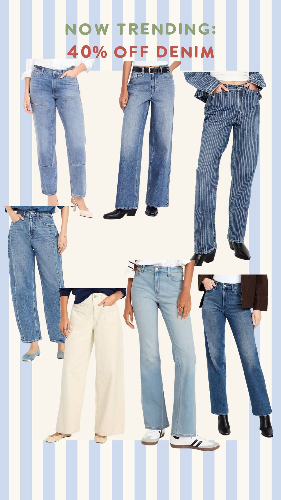 Current denim that is 40% off (or 50% off if you are a cardholder).  

 #LTKootd #LTKSaleAlert #LTKFindsUnder100