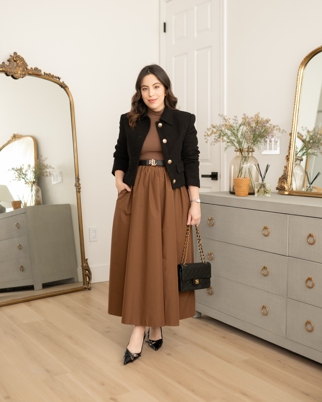 Best $40 brown midi dress for fall (wearing size S). Also love a good black tweed jacket

#LTKStyleTip #LTKBump #LTKFindsUnder50