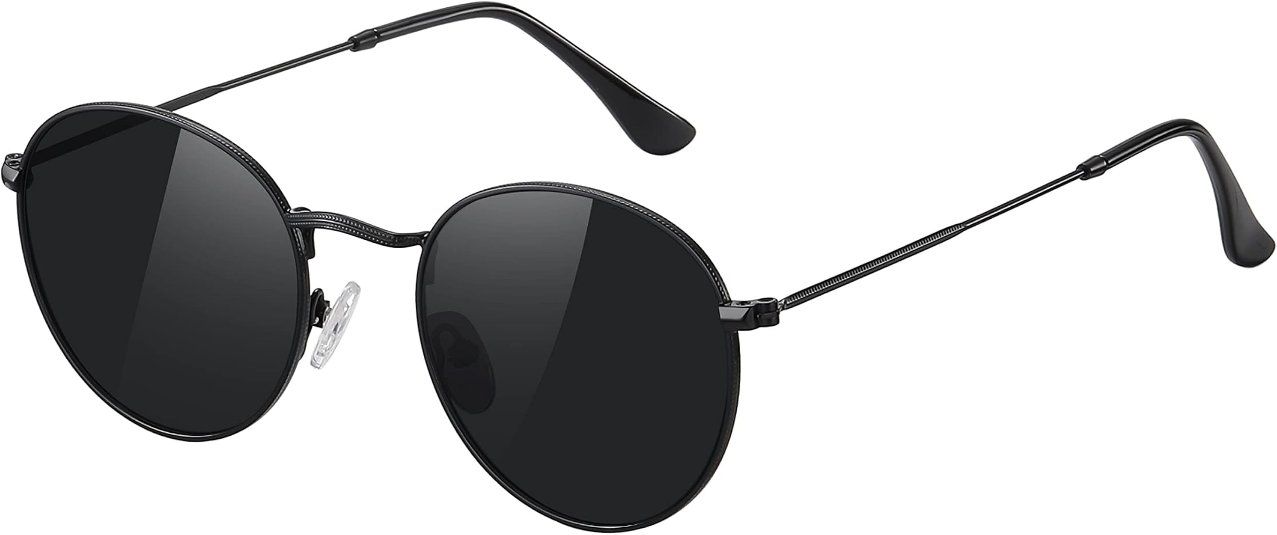 YWWPMDOF Round Polarized Sunglasses for Womens Men Trendy Small Circle Sun Glasses UV Protection | Amazon (US)