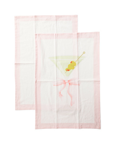 Set Of 2 Martini Bow Kitchen Towels | TJ Maxx