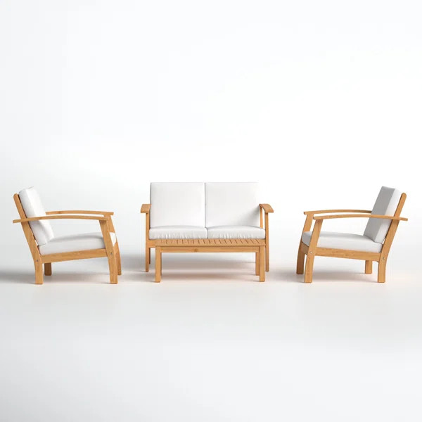 Rubina 4 Piece Sofa Seating Group with Cushions | Joss & Main