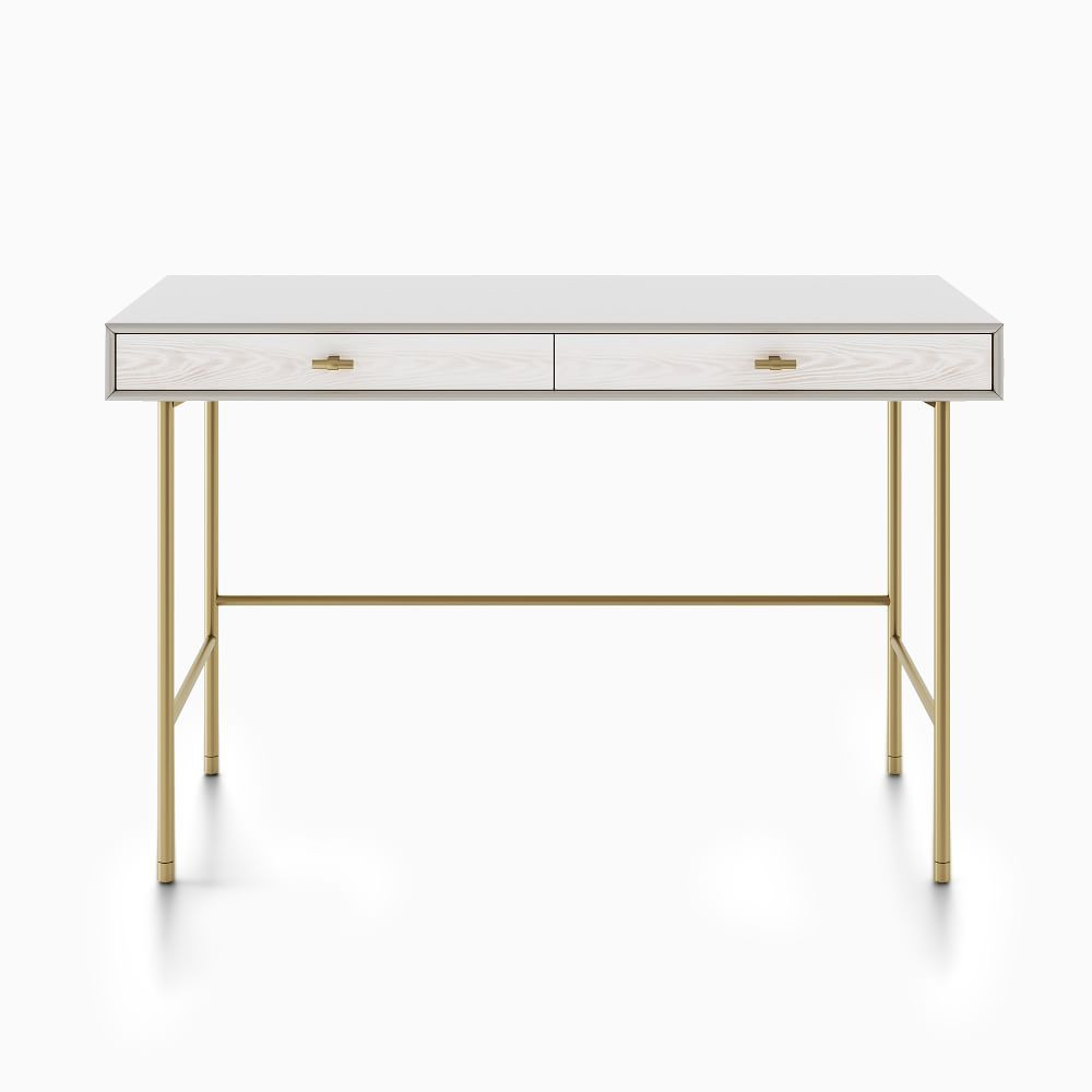 Modernist Wood &amp; Lacquer Desk - Winter Wood | West Elm (US)