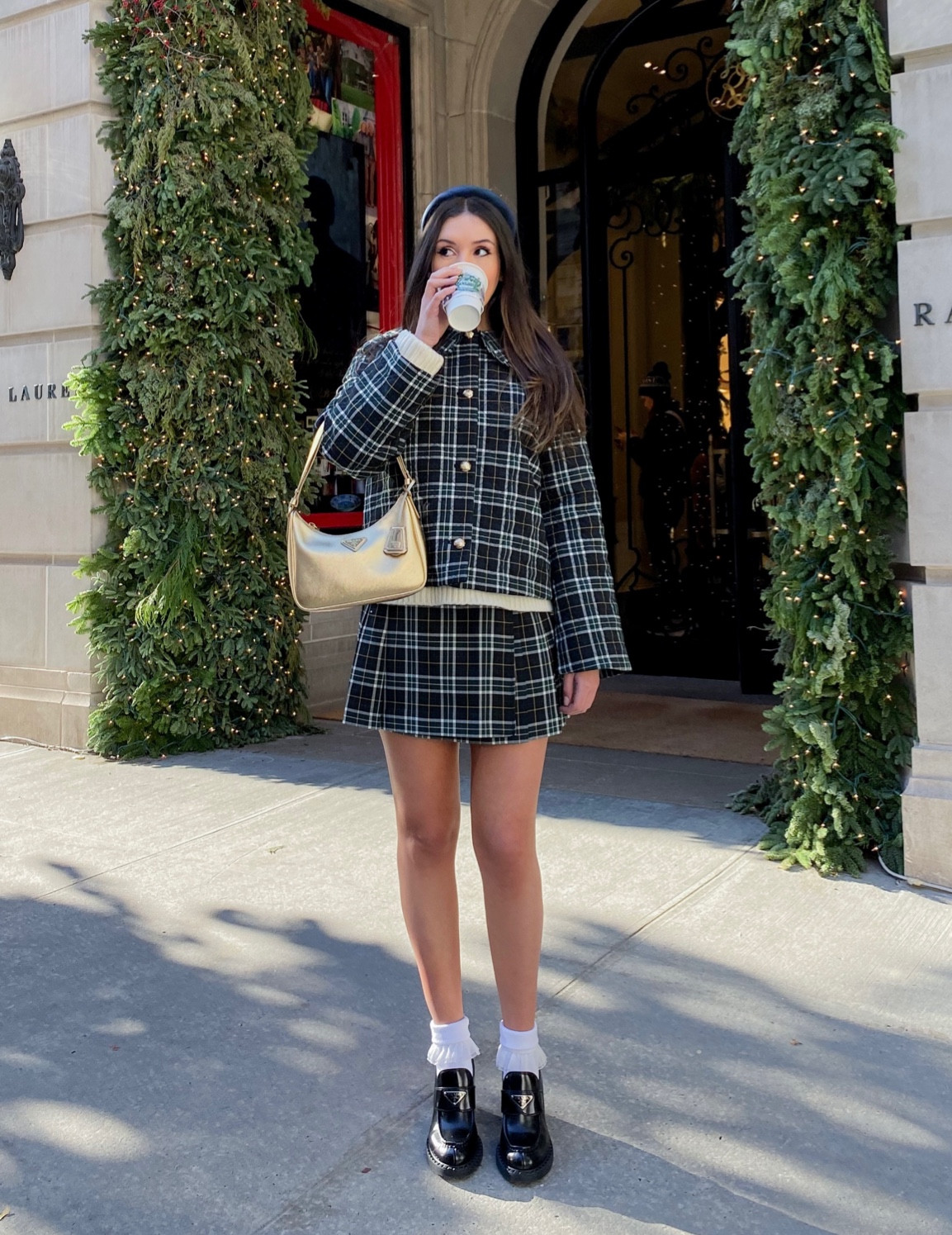 Styled this plaid Hill House set with a matching headband, ankle socks, and my favorite chunky Prada loafers—they’re so comfy, I can walk blocks in them! 

#LTKstyletip #LTKshoecrush