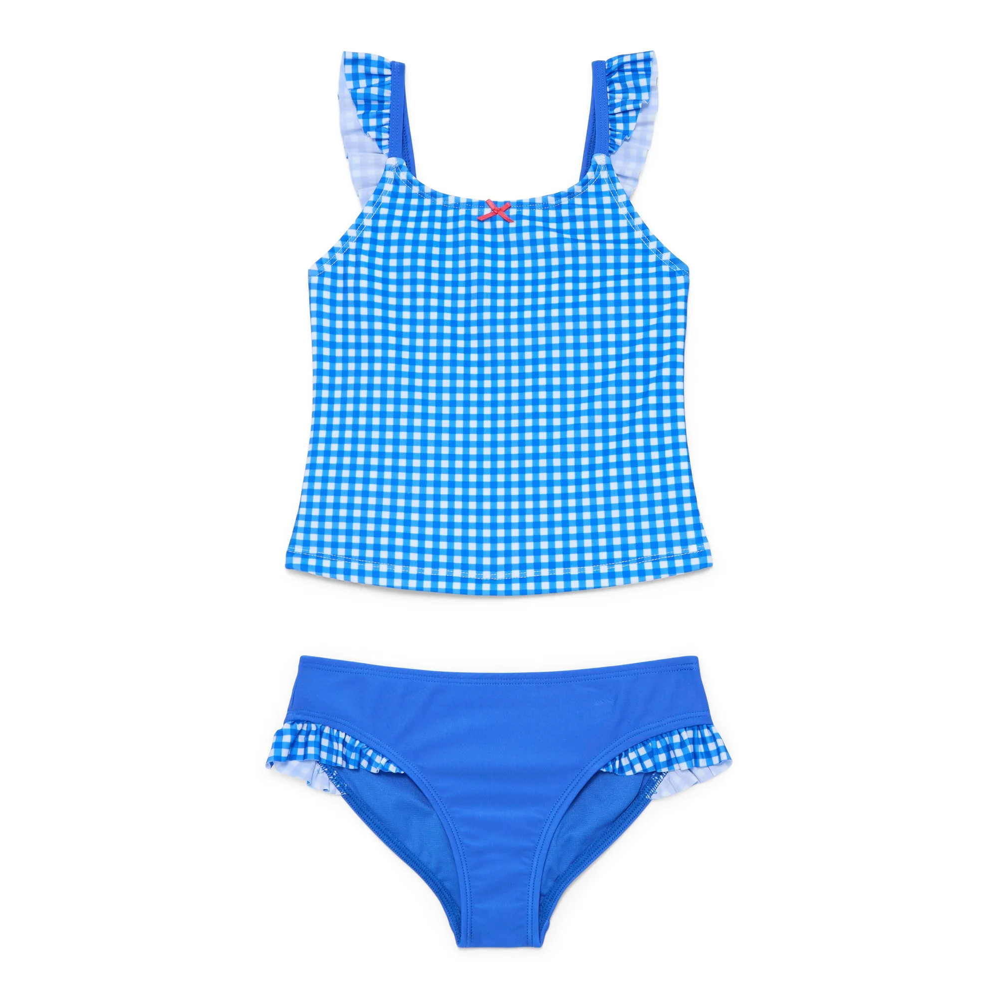 Wonder Nation Girls Ruffle Tankini Swimsuit, 2-Piece, Sizes 4-16 | Walmart (US)