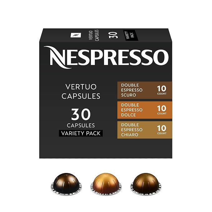 Nespresso Vertuo, Double Espresso Variety Pack, 30-Count Espresso Pods | Capsules Coffee Pack of ... | Amazon (US)