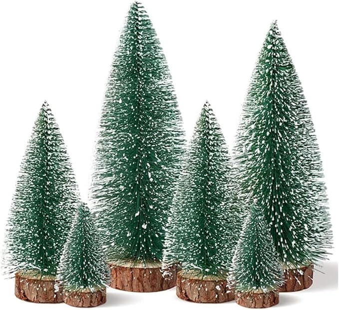 Mini Christmas Trees, Small Wooden Holiday Trees with Snow Tips for Xmas Holiday Party Home Table... | Amazon (US)