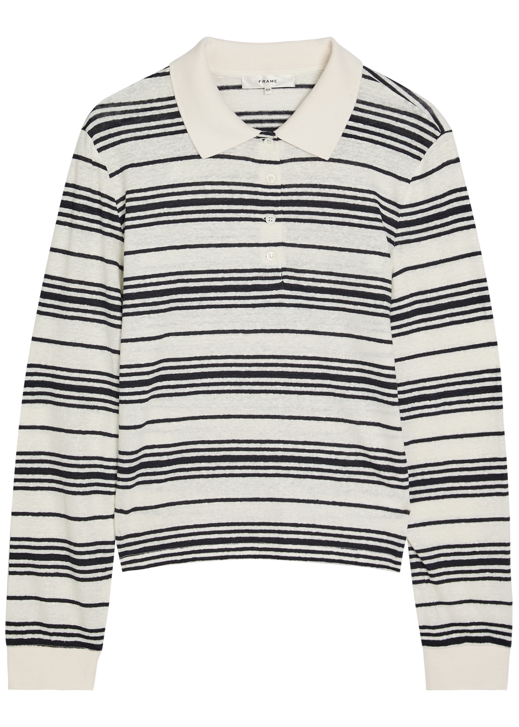 Striped linen-blend polo top | Harvey Nichols