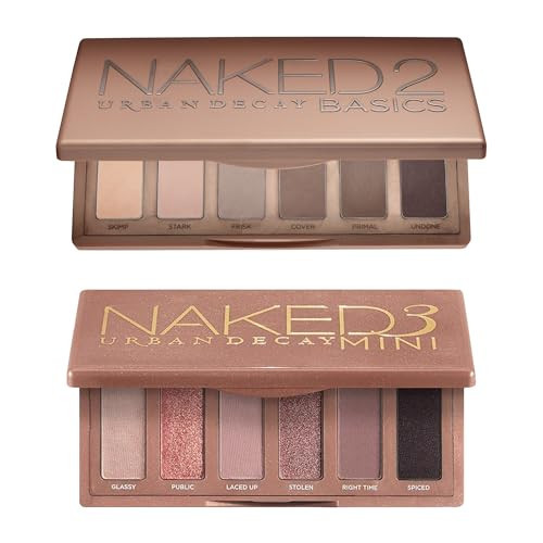 URBAN DECAY Naked Mini Eyeshadow Palettes Bundle - Naked 2 Basics (Neutral Mattes) + Naked 3 Mini (Rosy Neutrals Shimmer) | Amazon (US)