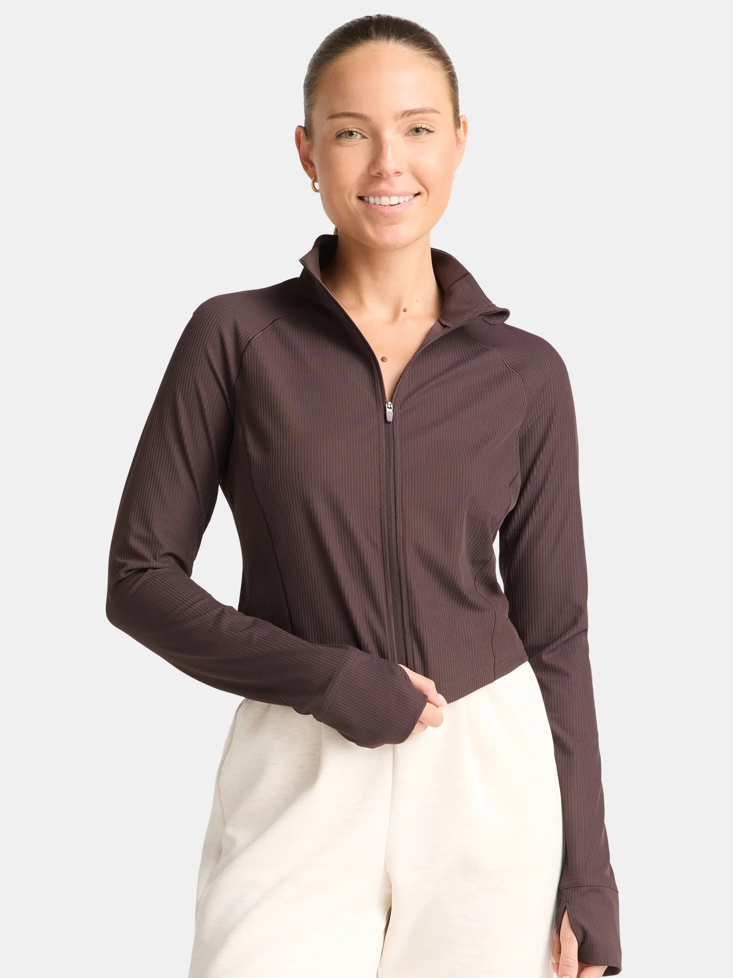 Avia Women's Ribbed SoftSculpt Jacket, Sizes XS-XXXL | Walmart (US)