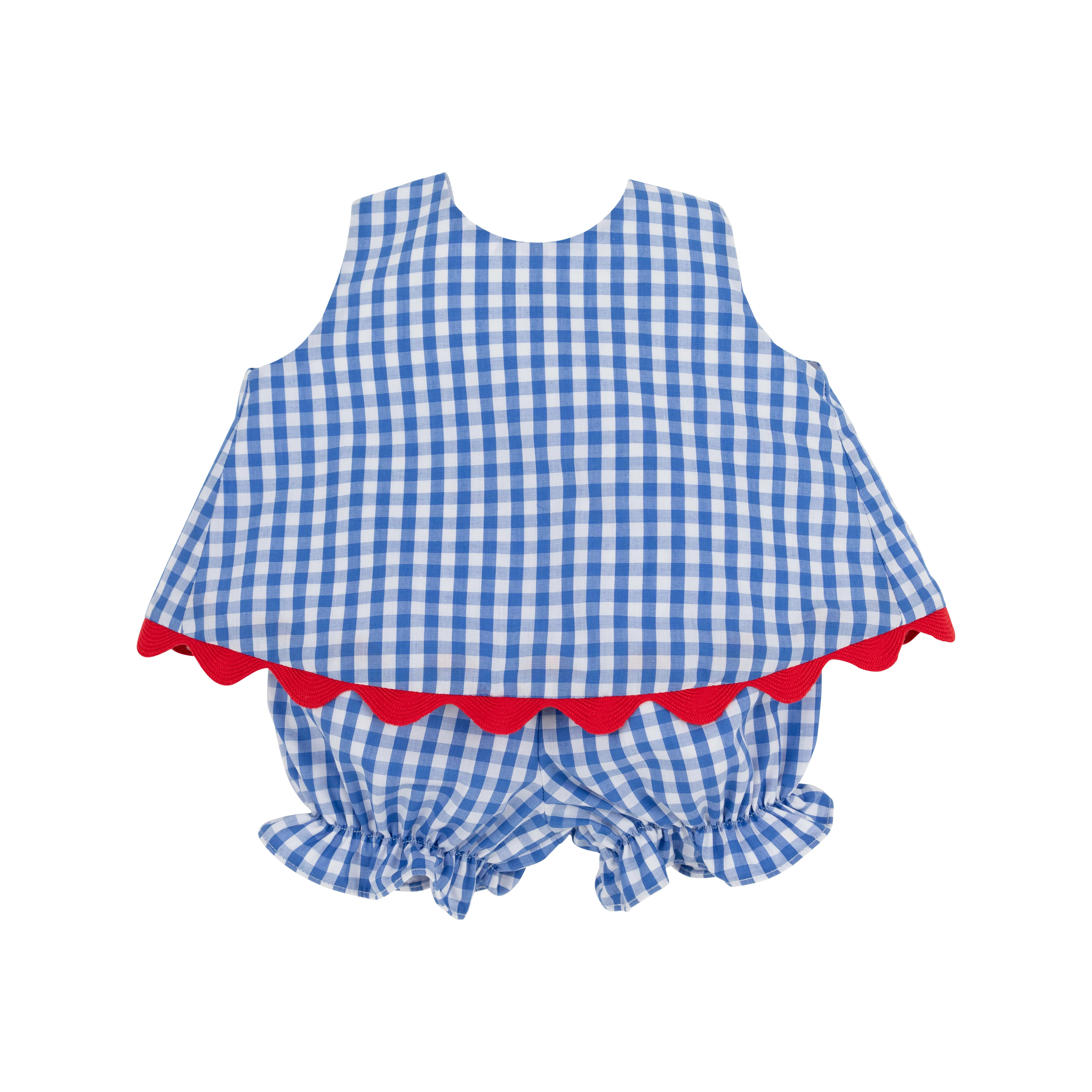 Susanne Swing Top Set - Barbados Blue Gingham with Richmond Red | The Beaufort Bonnet Company