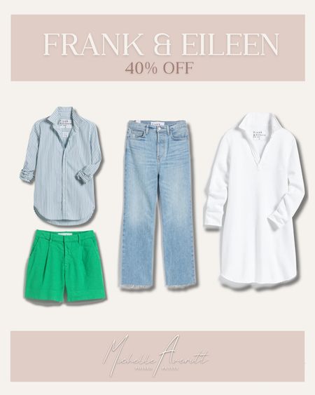 40% off at Frank & Eileen! These are a few items I have my eye on! Denim, chino shorts, button up, white dress, collared dresss

#LTKSaleAlert #LTKStyleTip