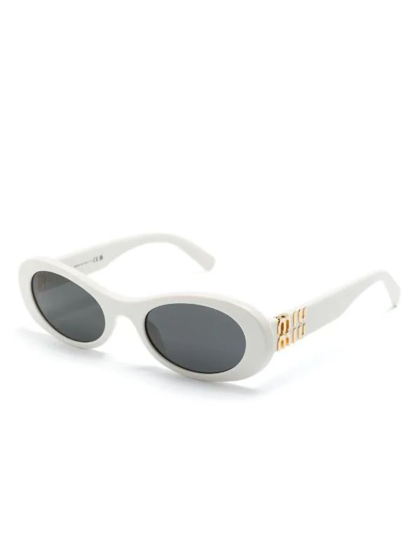 Miu Miu Eyewear Miu Glimpse oval-frame Sunglasses - Farfetch | Farfetch Global