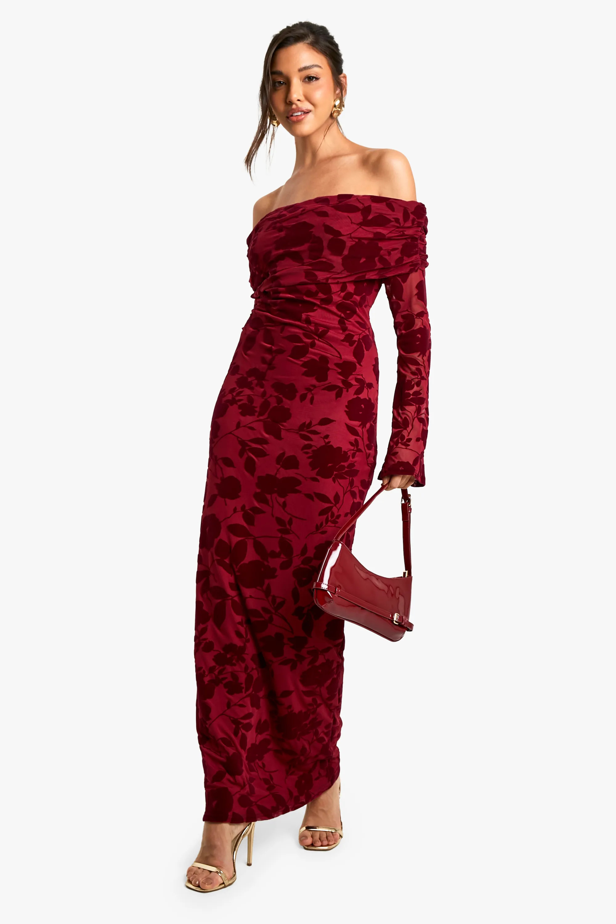 Devore Bardot Maxi Dress | boohoo (US & Canada)