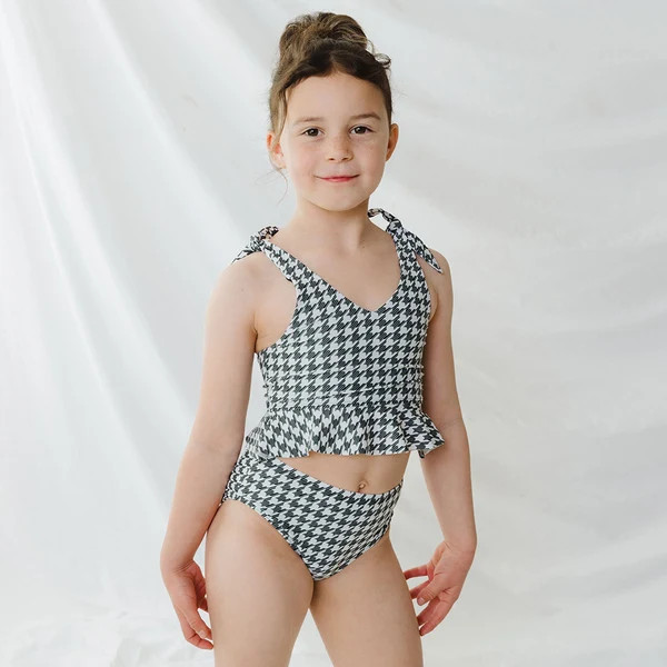 Mini Tied-Up Tankini Set, Houndstooth | Albion Fit