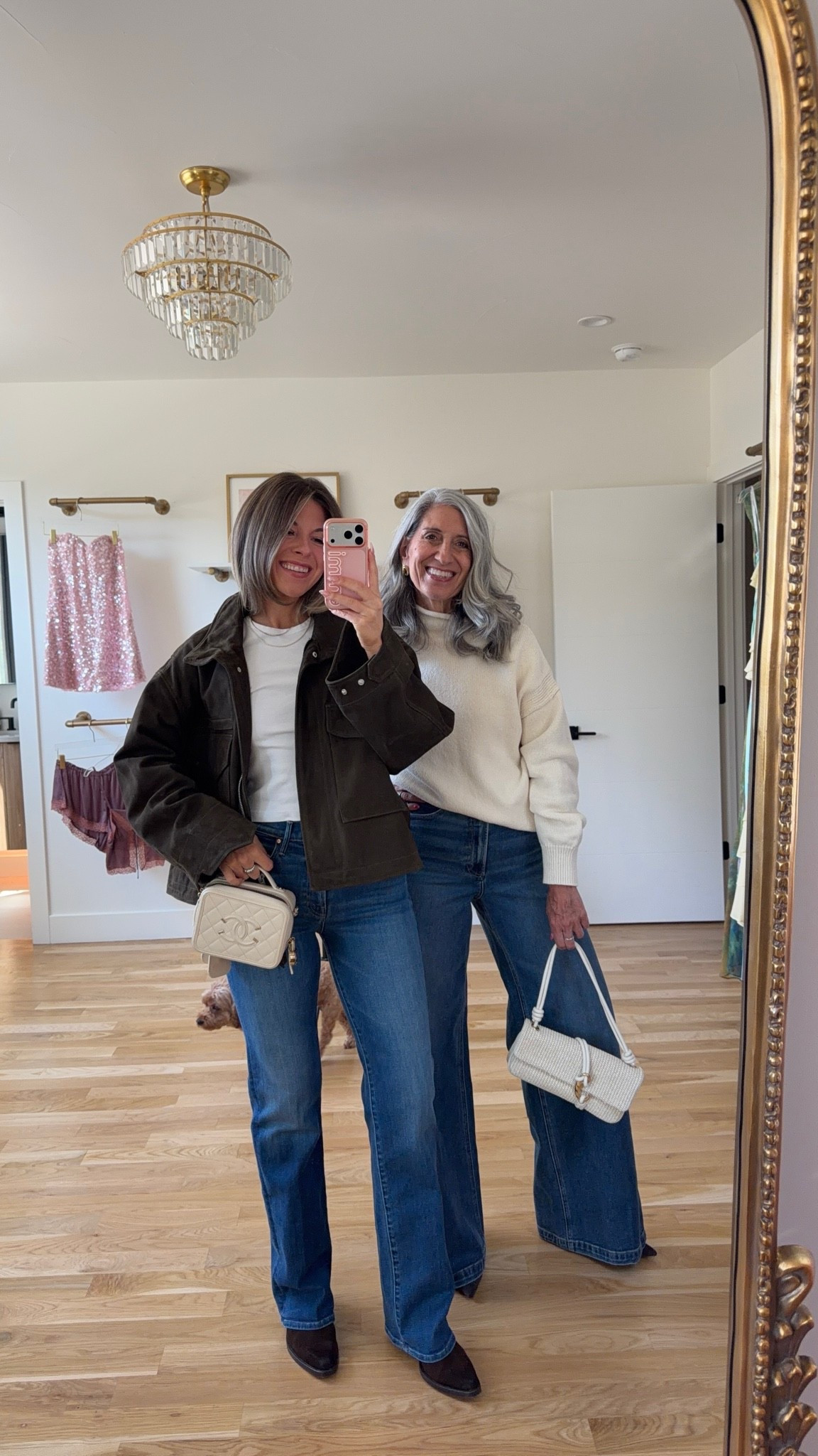 nordstrom anniversary sale summer to fall olive suede jacket over a white tee, paired with dark bootcut jeans, cream ribbed sweater paired with wide-leg jeans outfits 🍂

i'm 5'4" and typically wear a small/2 & a 26 in jeans
• most jeans: sized down to 25

electric picks: emerson20

mom is 5'4" and typically wears a medium/6 & 29 in jeans
• sweaters: sized down to xs

fall outfits, fall dresses, autumn outfits, sweater dresses, midi dresses, long sleeve dresses, casual outfits, thanksgiving outfits, family photo outfits, date night outfits, work outfits, fall fashion, autumn fashion, cozy outfits, transitional outfits, neutral outfits, everyday outfits, weekend outfits, women’s fashion, affordable dresses, skort outfits, athletic skorts, casual skort outfits, summer skort outfits, amazon skorts, everyday skort outfits, mom & me outfits, mom & me dresses, matching outfits, mother daughter outfits, family photo outfits

#LTKootd #LTKSaleAlert #LTKSeasonal