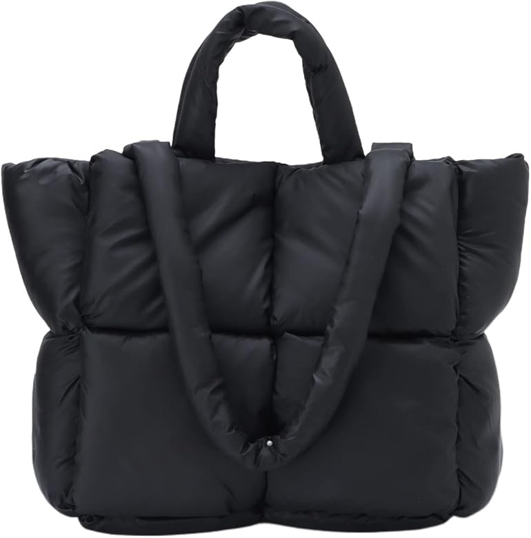 Ovida Women Large Puffer Tote Bag Quilted Top-Handle Shoulder Bag Soft Down Cotton Padded Tote Ha... | Amazon (US)