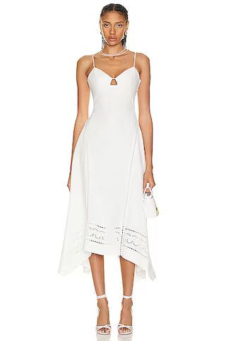 Valeria Scarf Embroidered Linen Dress | FWRD 