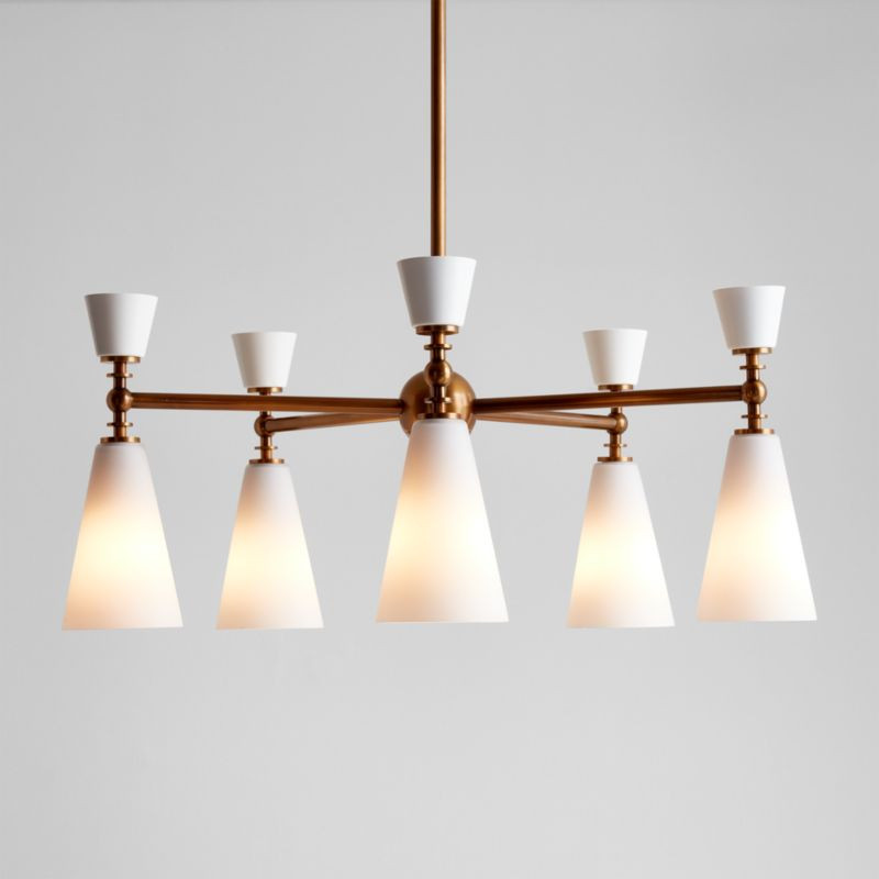 Saintes 5-Light Brass Chandelier Light 29.25" + Reviews | Crate & Barrel | Crate & Barrel