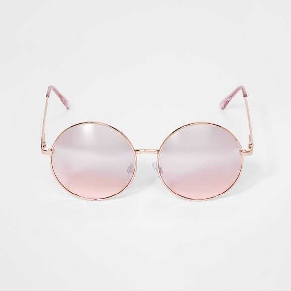 Girls' Round Metal Frame Sunglasses - art class™ Rose/Gold | Target