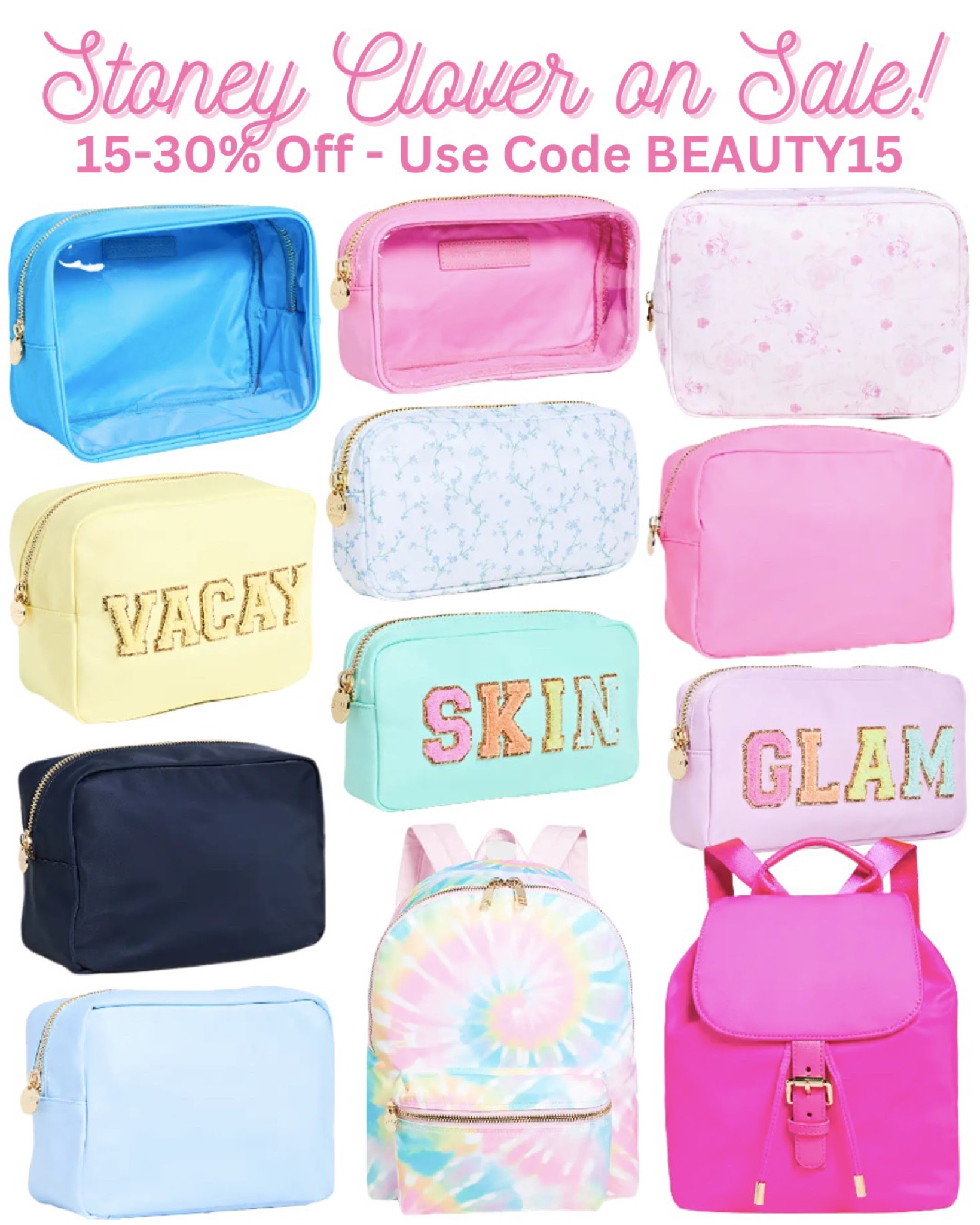 Stoney Clover Lane on Sale including some new pieces! Travel pouch, backpack, cosmetic bag, cosmetic case, makeup bag 

#LTKitbag #LTKsalealert #LTKbeauty
