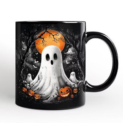 Ghost Night Halloween Personalized Mug, Spooky Horror Gift with Custom Name Black 12oz | Target