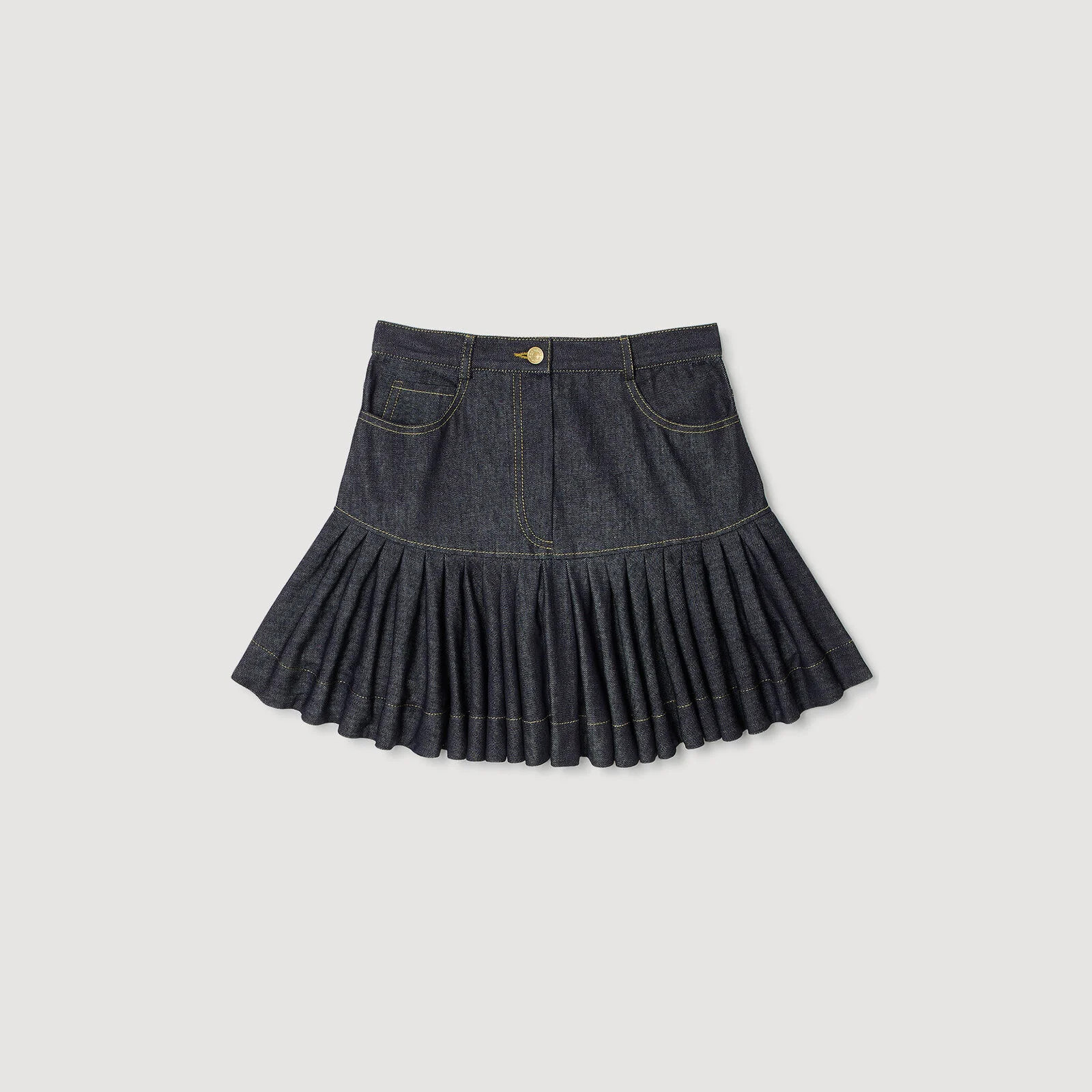 Mini denim ruffled skirt | Sandro US | Sandro-Paris US