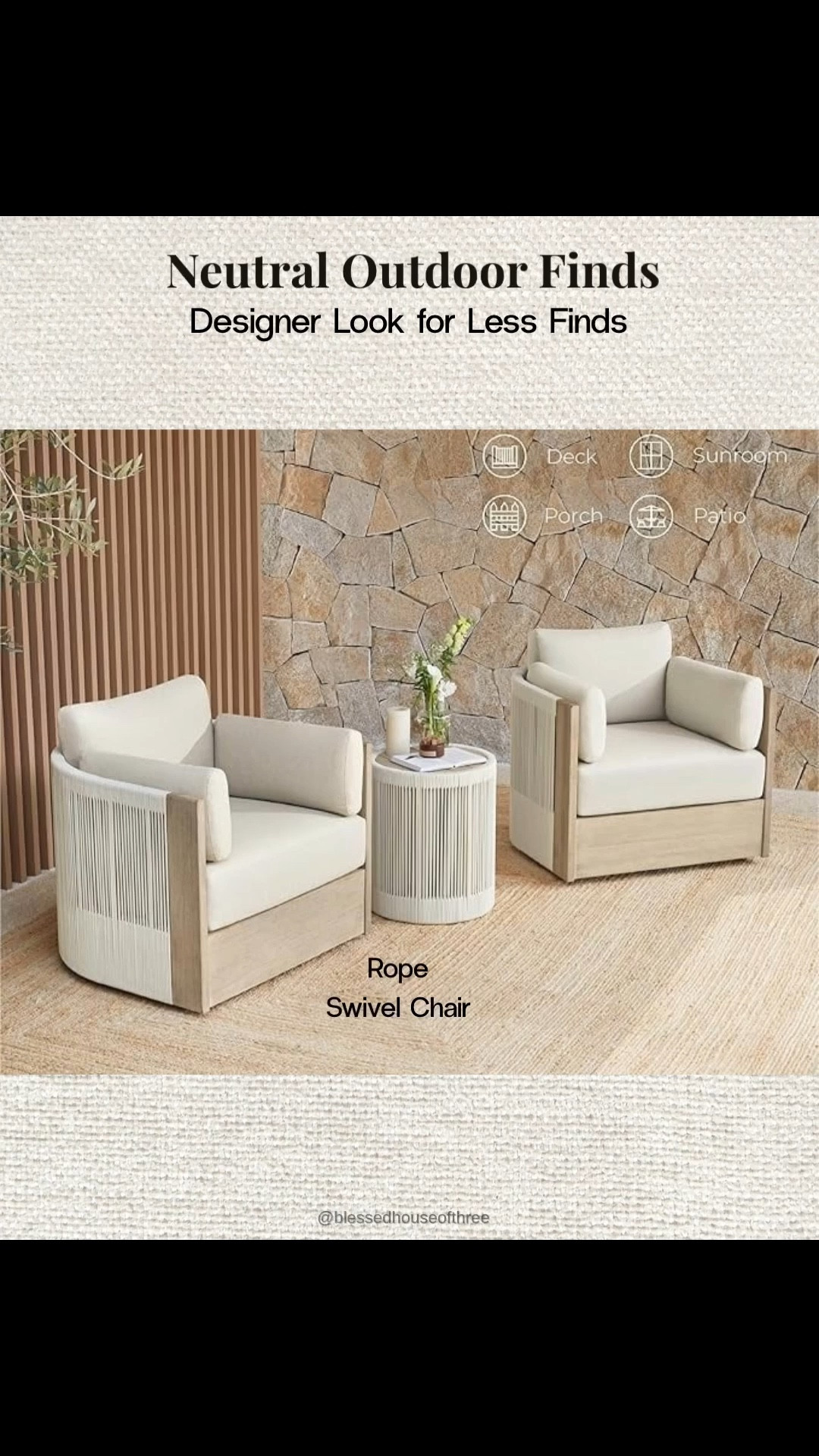 Neutral outdoor furniture finds that give a designer look for less—sharing affordable patio furniture including rope swivel chairs, outdoor sofas, concrete fire pit tables, and neutral patio decor to create a modern outdoor living space on a budget. These neutral outdoor pieces are perfect for patios, porches, and backyards and mix Amazon and Wayfair finds for a high-end look without the high-end price. Follow me on LTK for daily home decor, outdoor styling ideas, and affordable finds.

#LTKHome #LTKSaleAlert