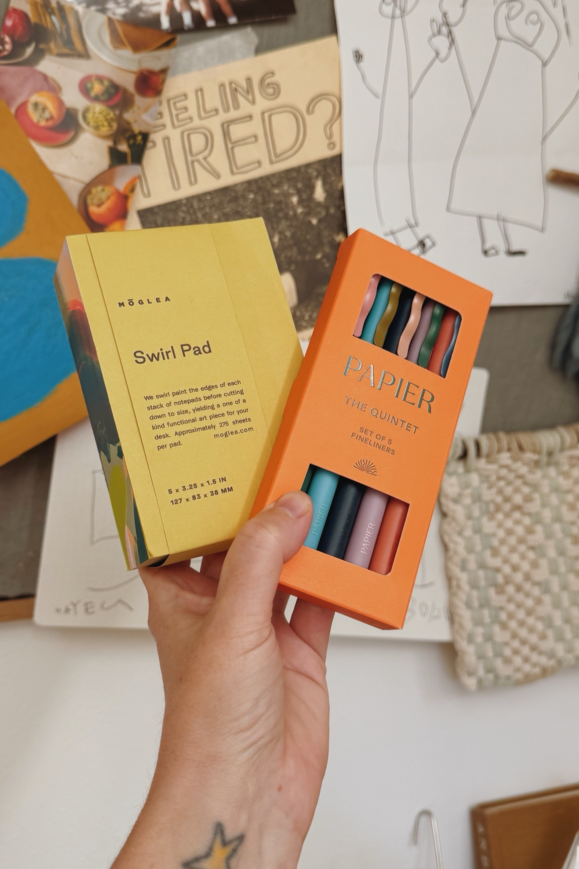 New pens and notepad in the perfect shade of chartreuse. ✨ paper goods - notepad - moglea - papier - pen set - colorful paper 

#LTKFindsUnder50 #LTKHome