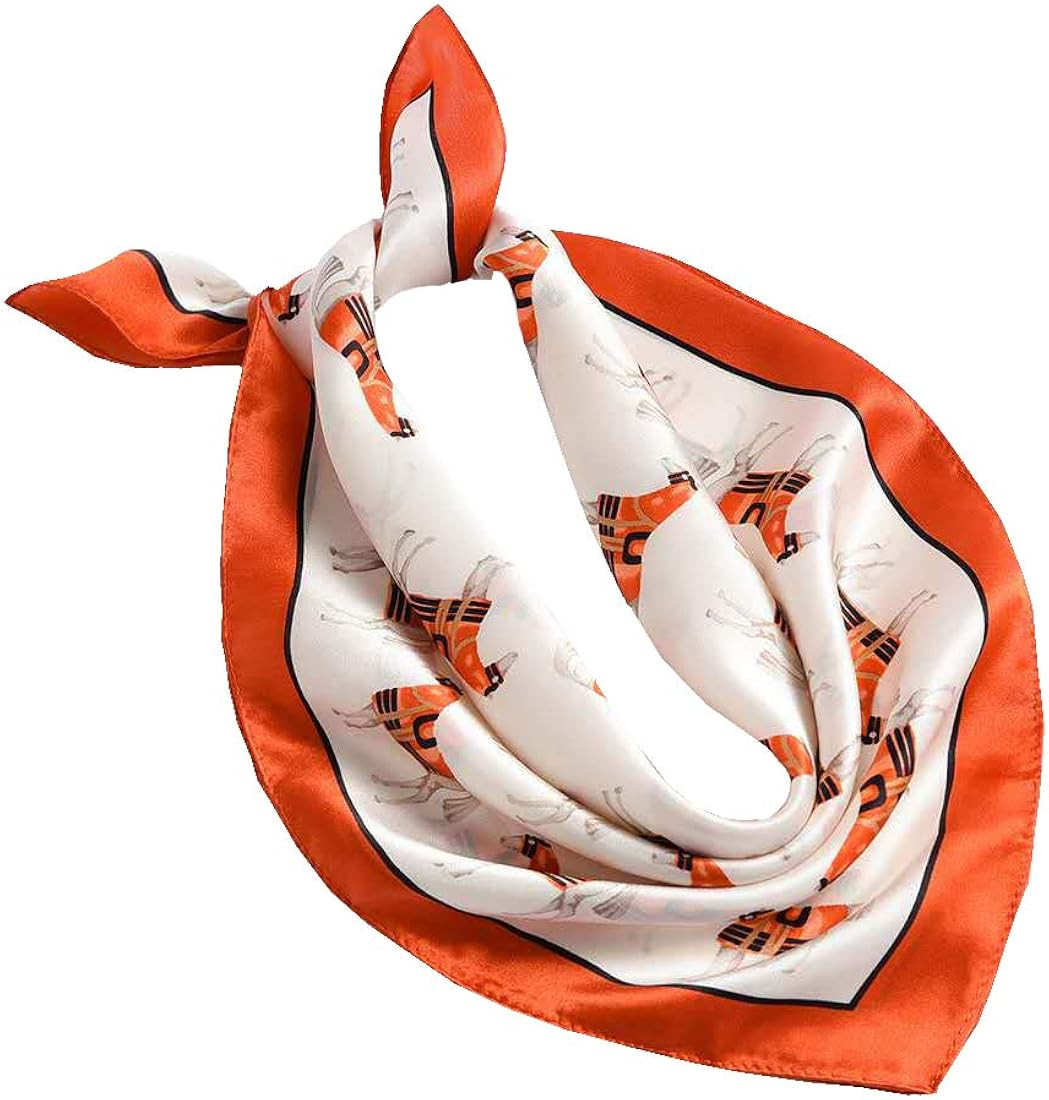 100% Pure Mulberry Silk Scarf -21” Lightweight Small Square Neckerchief – Breathable Digital ... | Amazon (US)