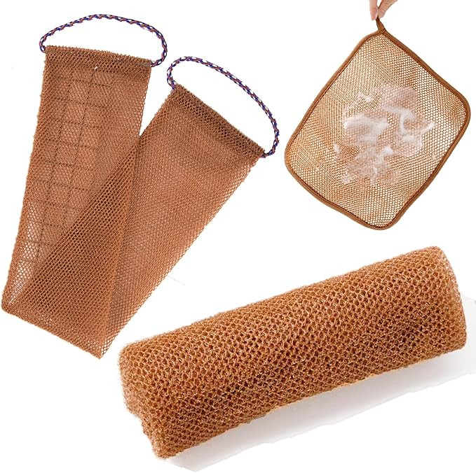 3 Pcs African net Sponge washcloth for exfoliating Body Scrubber Shower Essentials African net Ba... | Amazon (US)