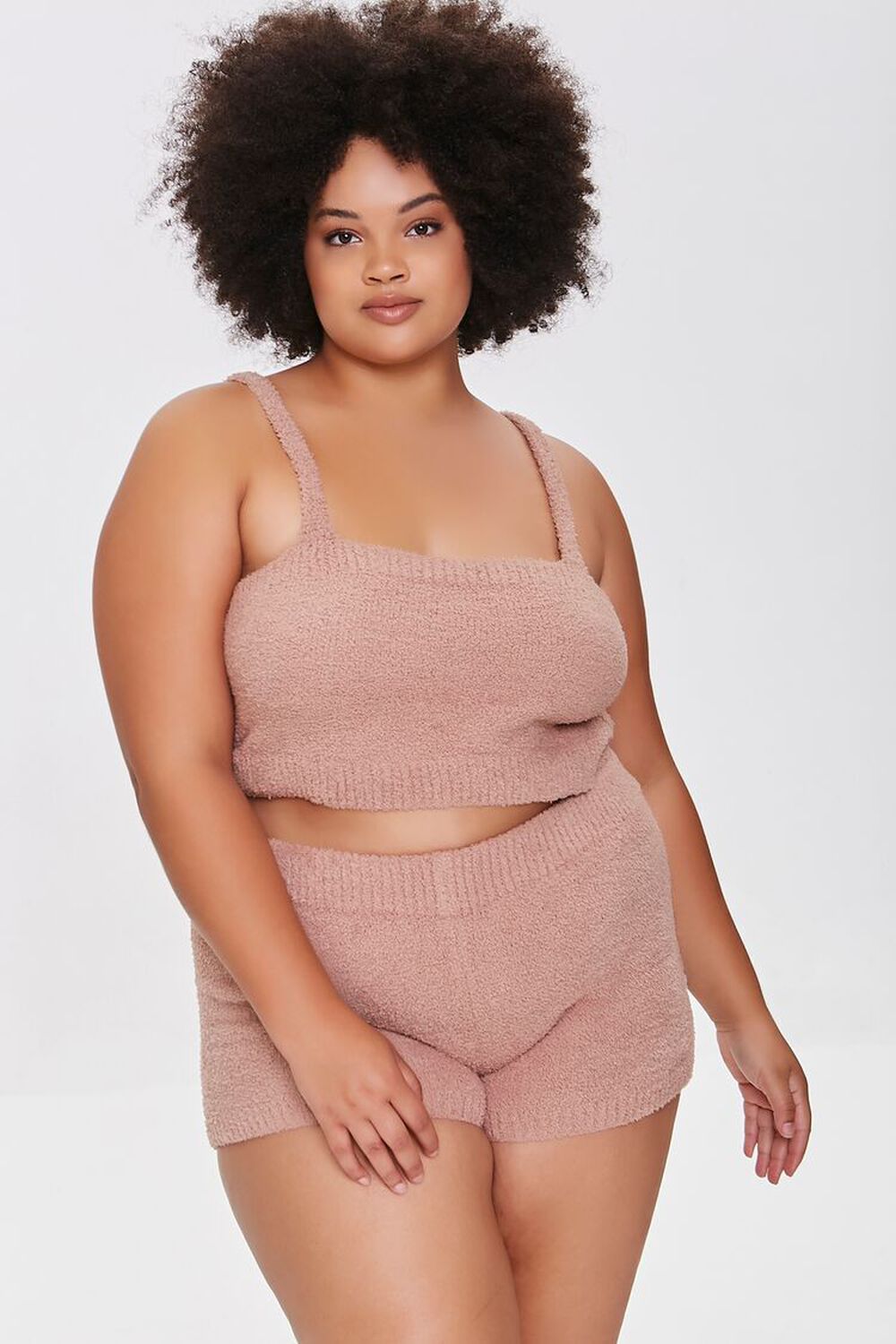 Plus Size Fuzzy Knit Shorts | Forever 21 (US)