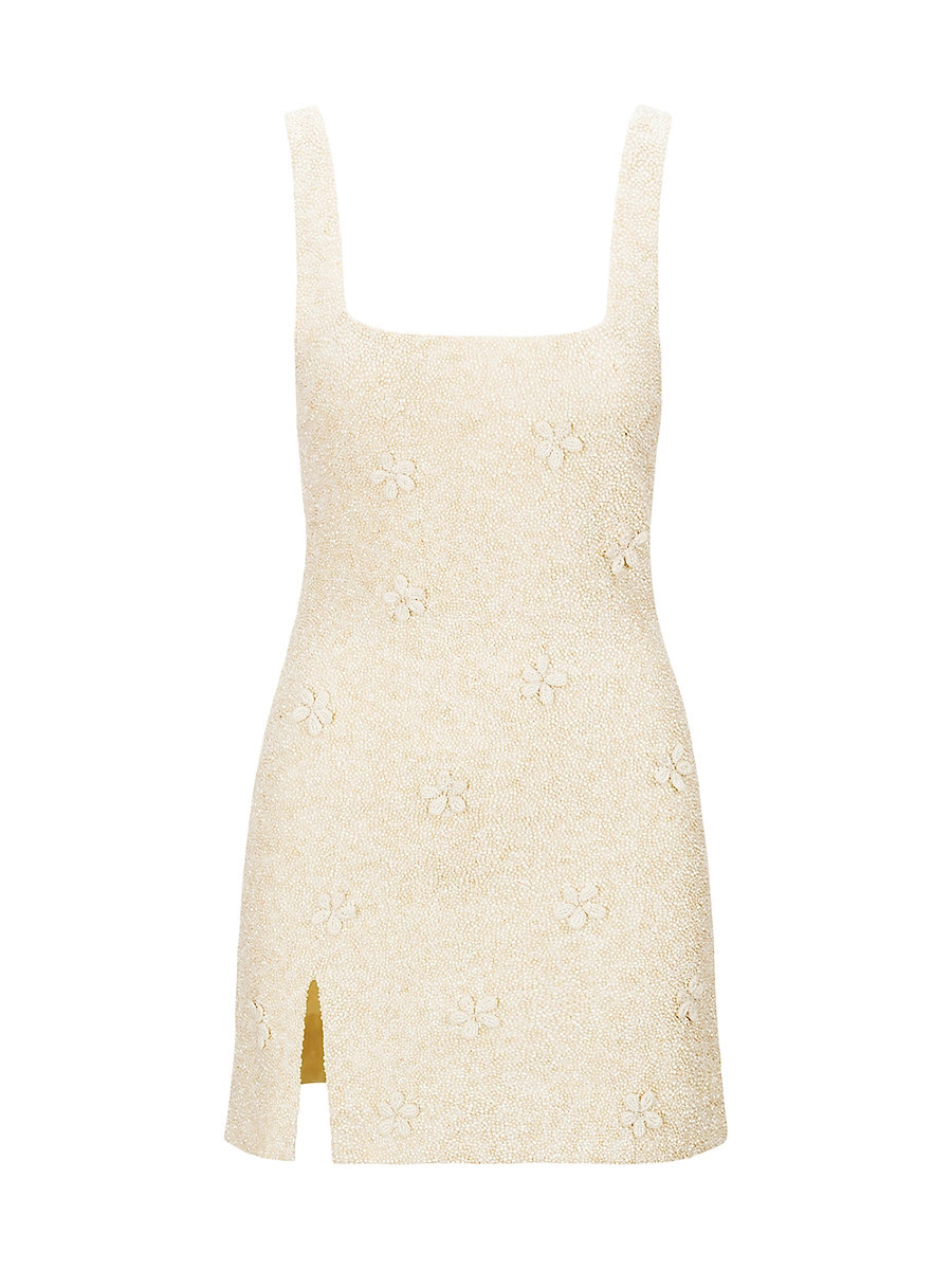 Women's Le Sable Floral Beaded Minidress - Ivory - Size XL | Saks Fifth Avenue