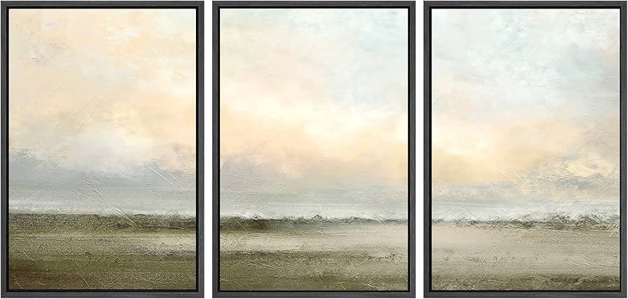 SIGNWIN Framed Canvas Print Wall Art Set Minimal Pastel Sunset Desert Landscape Nature Abstract I... | Amazon (US)