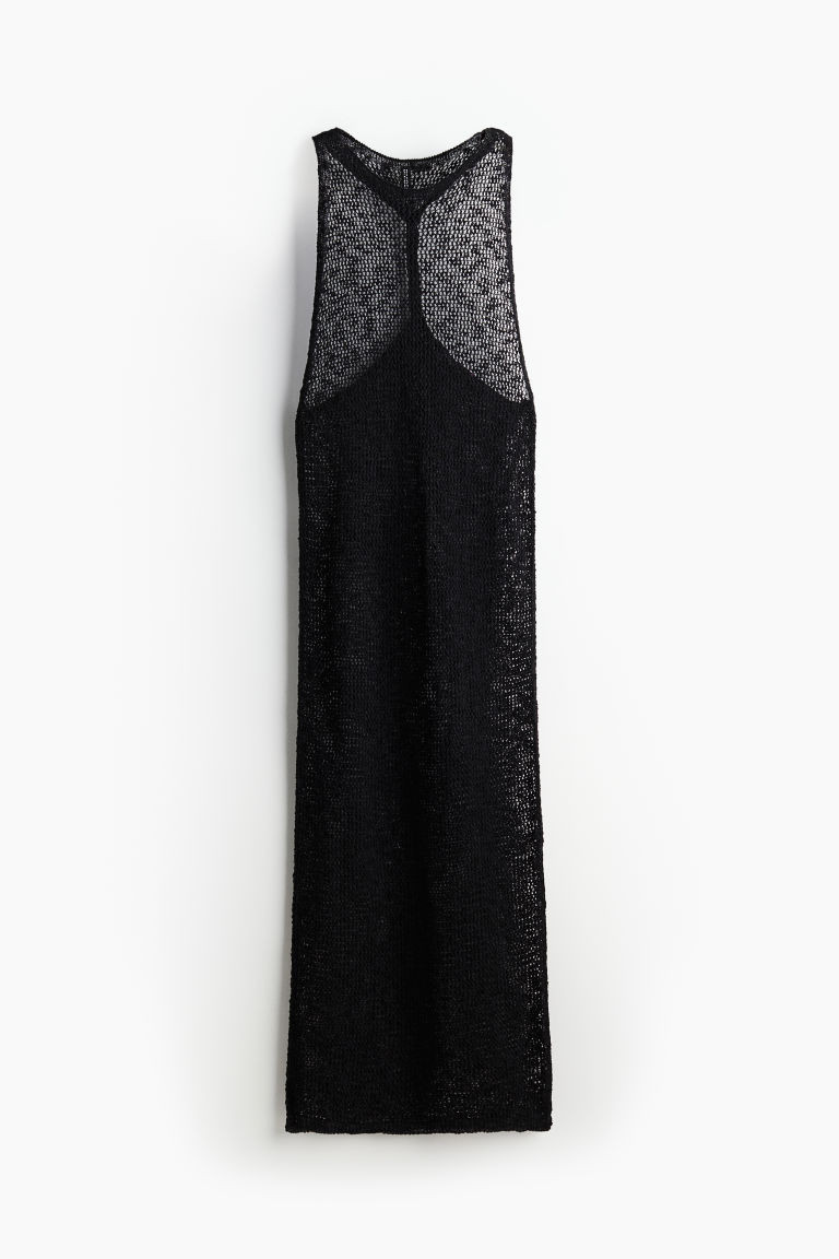 H & M - Twist-detail crochet-look dress - Black | H&M (UK, MY, IN, SG, PH, TW, HK)