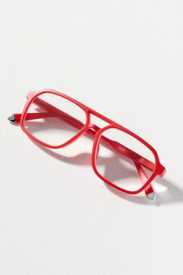 Elite Eyewear Flat-Top Aviator Blue Light Readers | Anthropologie (US)