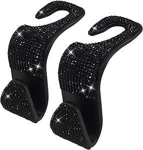 2 Pack Car Hooks,Dermasy 2021 New Bling Rhinestones Crystal Hooks Car Decorations Auto Seat Back ... | Amazon (US)