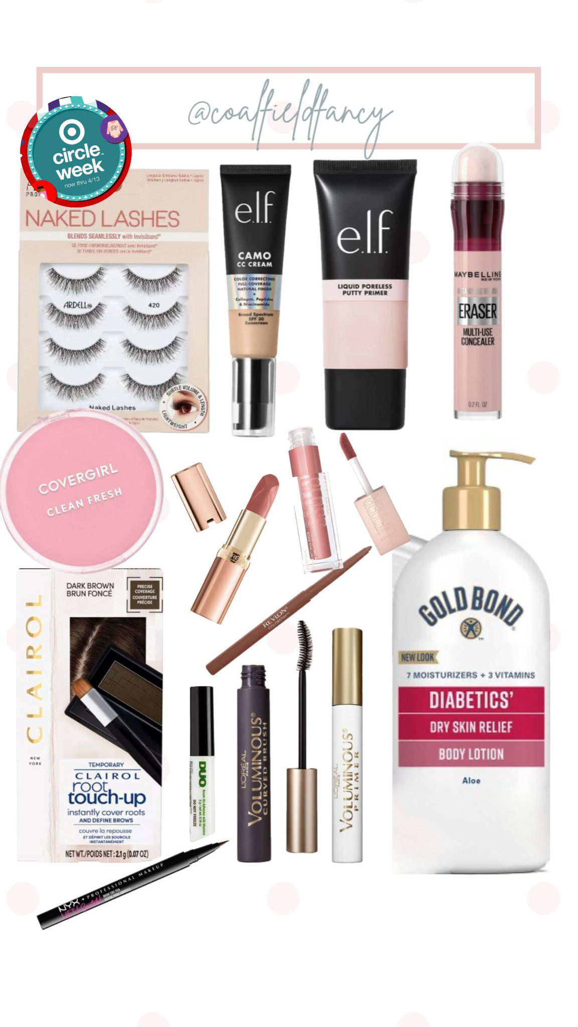 Target Circle Beauty Favorites 
ALL on SALE! 
False lashes 
Primer
Cc cream
Concealer
Pressed powder
Lipstick
Mascara



#LTKfindsunder50 #LTKxTarget #LTKover40