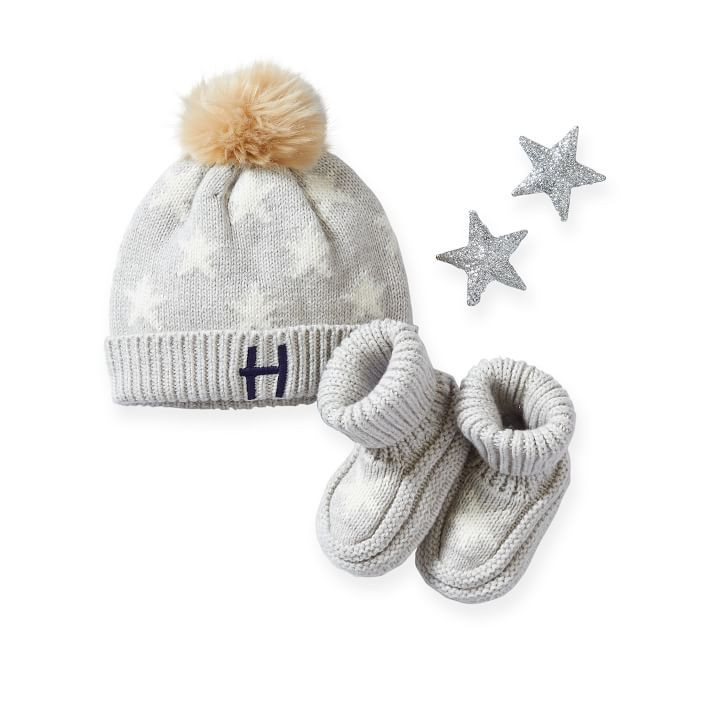 Cotton Cashmere Baby Hat & Bootie Set | Mark and Graham