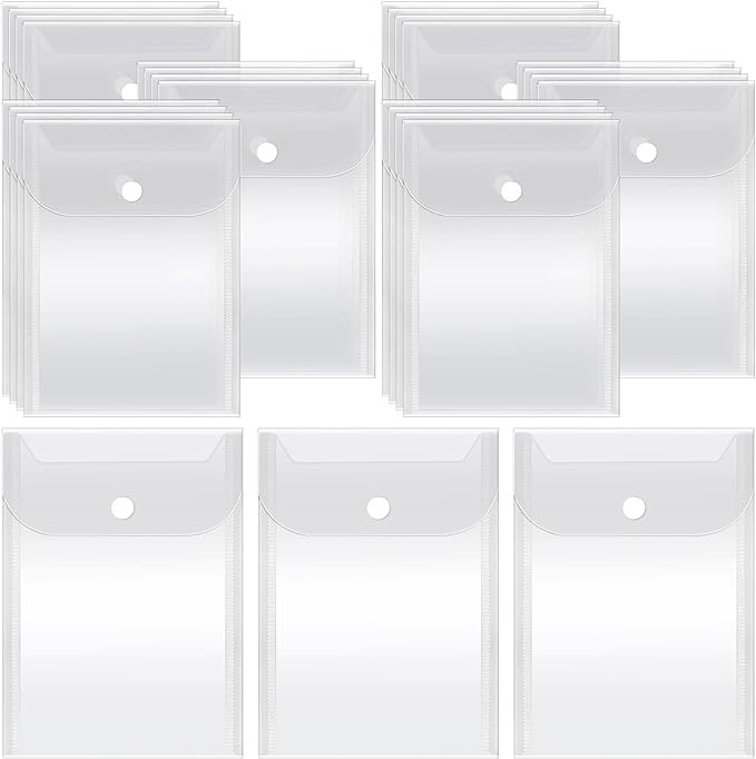 Vmiapxo 40 Pack Stamp and Die Storage Pockets, Reusable Small Plastic Envelopes Waterproof Sticke... | Amazon (US)
