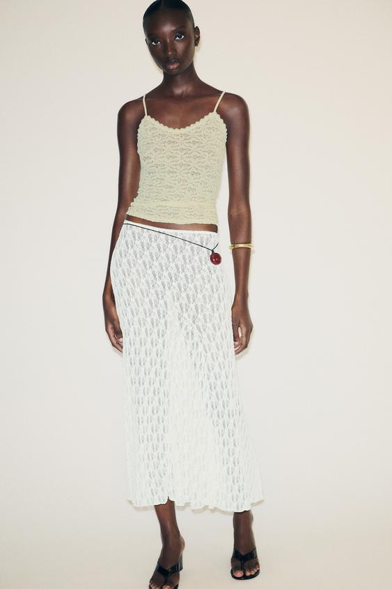 FLARED LACE MAXI SKIRT | Zara UK