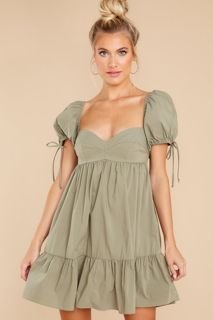 Happy To Hear Light Olive Dress | Red Dress 