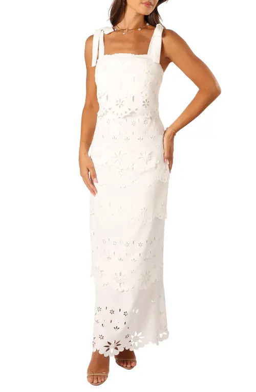 Petal & Pup Pippa Tiered Column Dress in Off White at Nordstrom, Size Small | Nordstrom