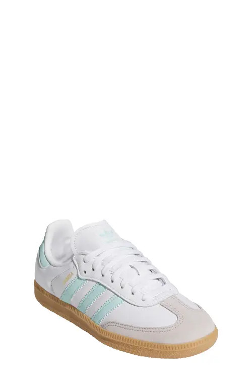 adidas Samba OG Sneaker in White/semi Flash Aqua/gum at Nordstrom, Size 6.5 M | Nordstrom