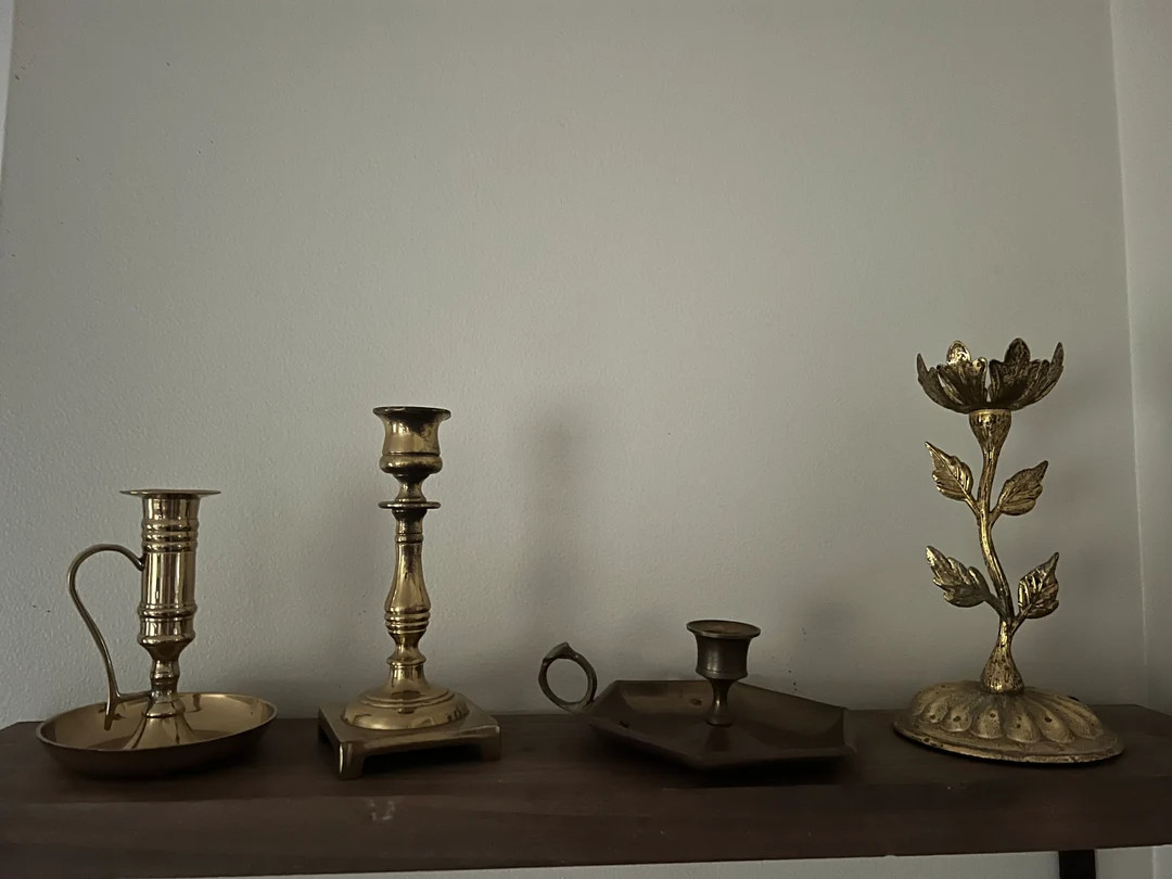 Vintage brass candlestick holders,  brass chamber candlestick holders, vintage candlestick holder | Etsy (US)