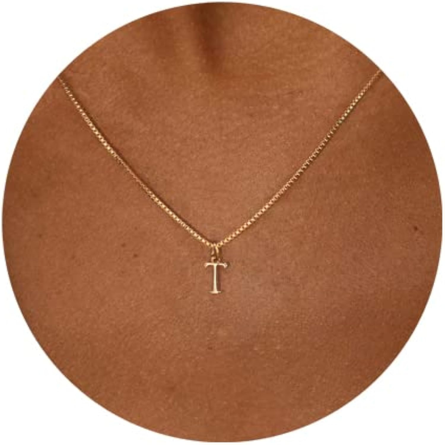 Aghfacy Small Letter Necklace,Dainty 14K Gold Plated Personalized Tiny Initial Pendant Necklace Smal | Amazon (US)