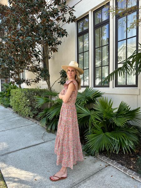 Springtime (and all of the pollen!) has made its way to Charleston. This floral dress was a perfect spring outfit and I paired it with a straw hat (amazing quality!!), simple brown slides (tts) and a favorite woven handbag 
#bevacationhappy

#LTKstyletip #LTKSeasonal #LTKtravel