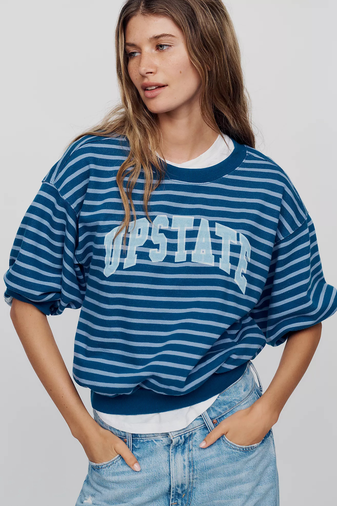 Pilcro Niki 100% Cotton Bubble Sweatshirt | Anthropologie (US)