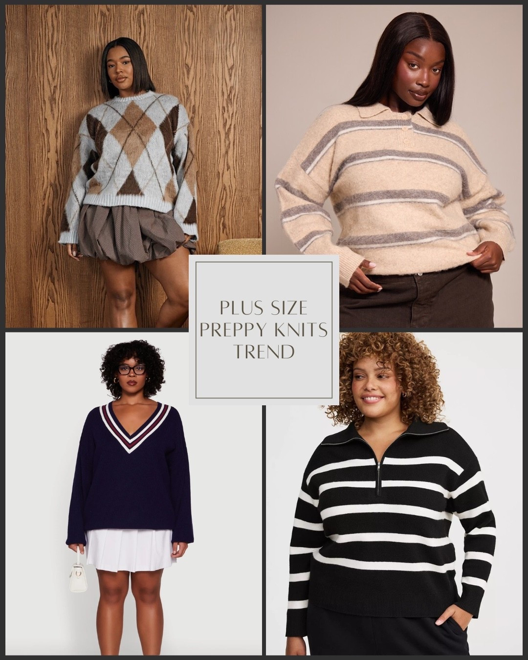 Plus size winter trend: Preppy Knits

#LTKPlusSize #LTKMidsize #LTKOver40