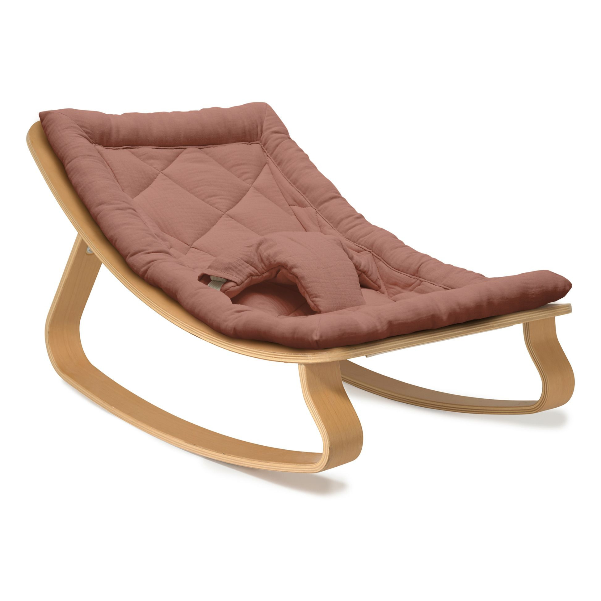 Levo Beech Wood Baby Bouncer | Rosewood | Smallable